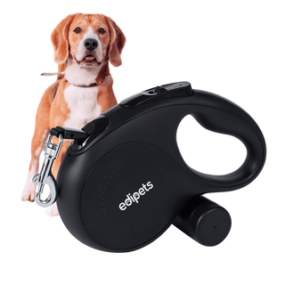 Edipets correa extensible con sistema de frenado negra para perros